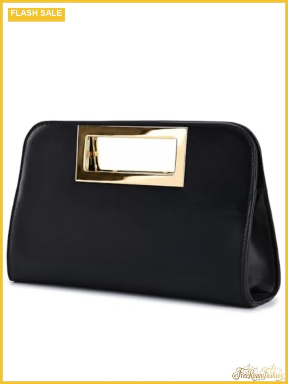 Women's Evening Clutch Purse, Faux Leather Cut-Out Handle Crossbody Bag for